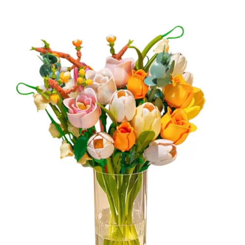 Lego bouquet de fleurs tulipes pastel