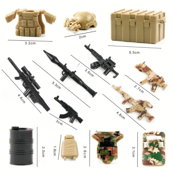Lego militaire pack complet armement – Accessoires réalistes pour recréer des batailles épiques – Cadeau idéal fans de Lego militaires – Image 3