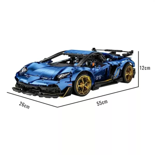 Lego technic voiture Lamborghini Sian bleue – Image 3
