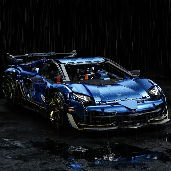 Lego technic voiture Lamborghini Sian bleue – Image 5