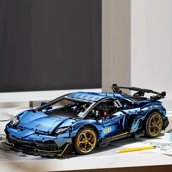 Lego technic voiture Lamborghini Sian bleue – Image 6