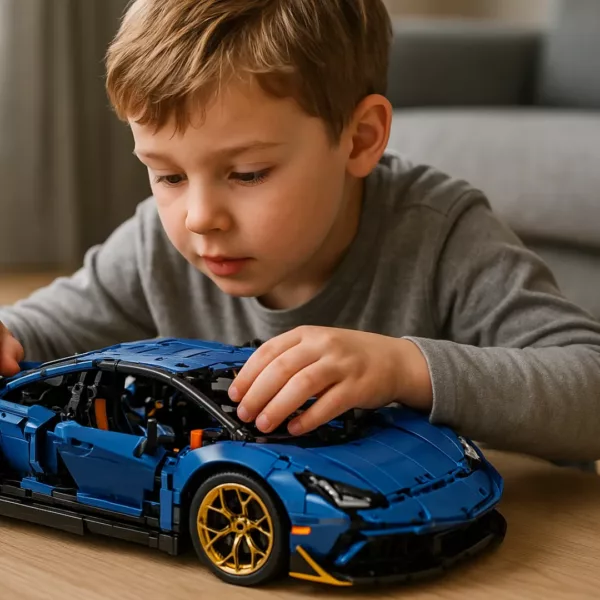 Lego technic voiture Lamborghini Sian bleue – Image 7
