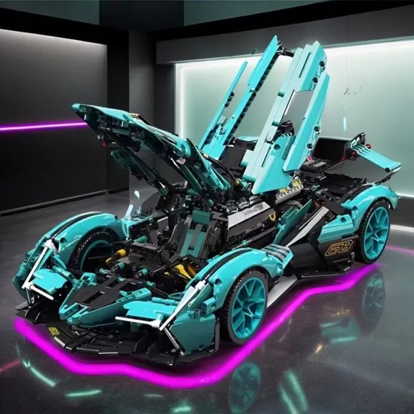 Lego technic voiture Lamborghini Veneno turquoise – Image 5