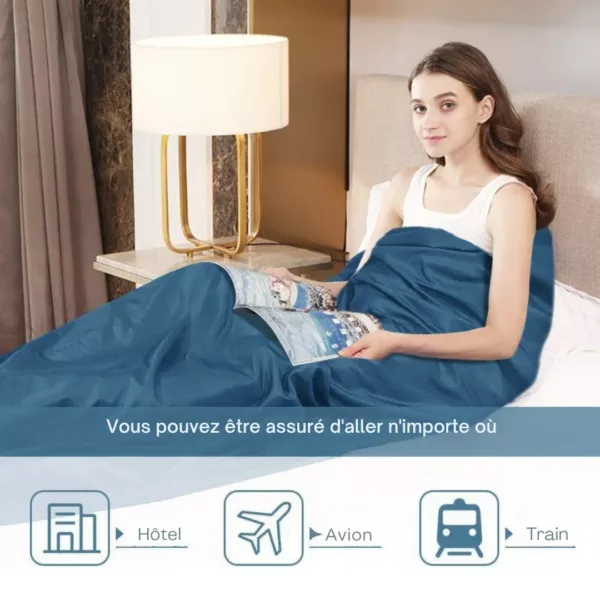 Lot draps de sac couchage randonnée – Ultra légers et hygiéniques pour nuits confortables en bivouac – Image 6