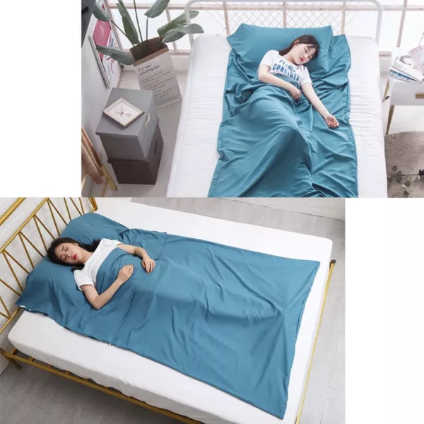 Lot draps de sac couchage randonnée – Ultra légers et hygiéniques pour nuits confortables en bivouac – Image 2