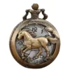 Montre à gousset cheval antique – Élégance vintage intemporelle pour passionnés d’équitation et collectionneurs