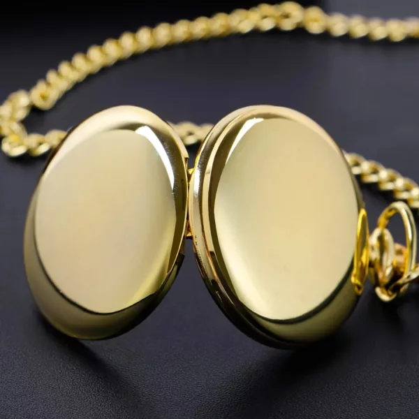 Montre à gousset double face lisse – Élégance vintage intemporelle pour un style raffiné au quotidien – Image 4