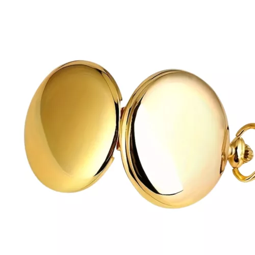 Montre à gousset double face lisse – Élégance vintage intemporelle pour un style raffiné au quotidien