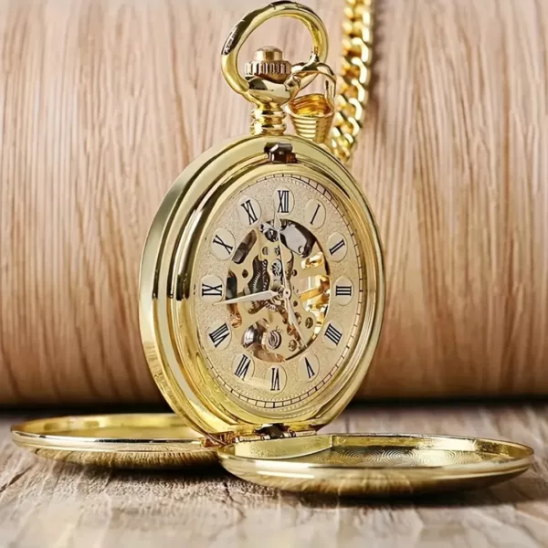 Montre à gousset double face vintage – Élégance rétro pour un style intemporel – Cadeau chic et original – Image 5