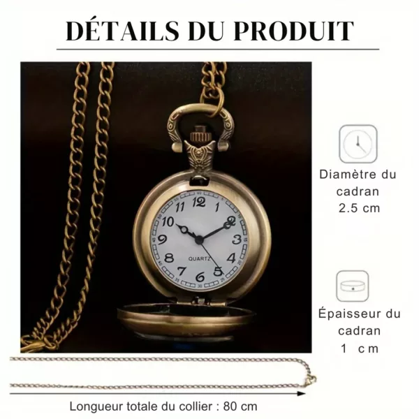 Montre à gousset dragon Yin Yang – Élégance vintage et symbole d'équilibre pour un style unique – Image 3