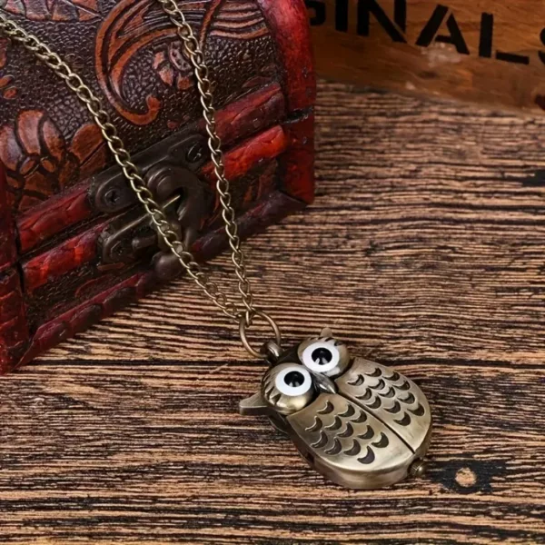 Montre à gousset hibou rigolo vintage – Accessoire rétro original pour look unique et cadeau fantaisie – Image 7