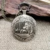 Montre à gousset loup forêt vintage – Élégance rétro et esprit sauvage pour un style unique