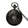 Montre à gousset motif romain noir – Élégance vintage pour un style rétro chic intemporel