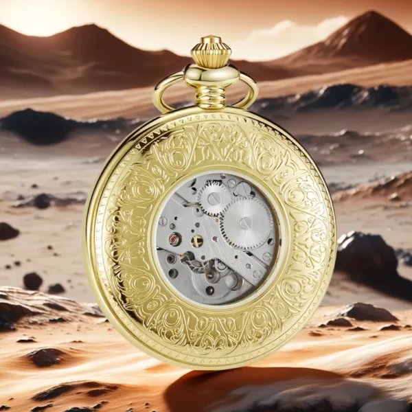 Montre à gousset soleil lune étoile – Élégance vintage astrale pour un style unique et intemporel – Image 5
