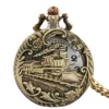 Montre à gousset train vintage steampunk – Accessoire rétro élégant pour passionnés d’horlogerie et de locomotives