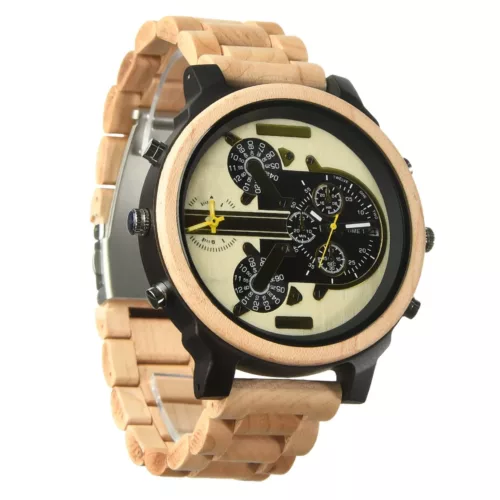 Montre bois homme cadran large – Élégance naturelle et style éco-responsable au poignet