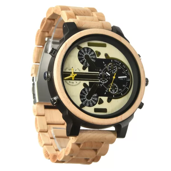 Montre bois homme cadran large – Élégance naturelle et style éco-responsable au poignet