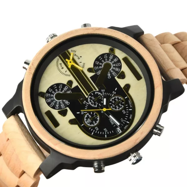 Montre bois homme cadran large – Élégance naturelle et style éco-responsable au poignet – Image 4