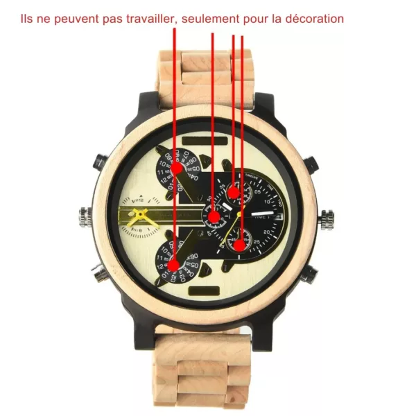Montre bois homme cadran large – Élégance naturelle et style éco-responsable au poignet – Image 5