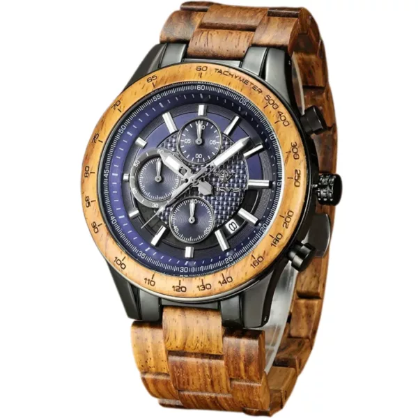 Montre bois homme cadran romain – Élégance naturelle et style vintage pour un look distingué – Image 12