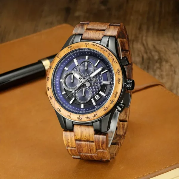 Montre bois homme cadran romain – Élégance naturelle et style vintage pour un look distingué – Image 8