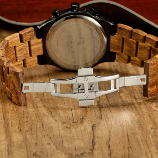 Montre bois homme cadran romain – Élégance naturelle et style vintage pour un look distingué – Image 9