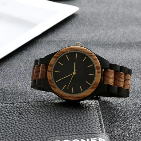 Montre bois homme cadran sobre – Élégance naturelle et style épuré pour un look raffiné au quotidien – Image 2