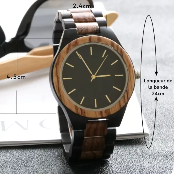 Montre bois homme cadran sobre – Élégance naturelle et style épuré pour un look raffiné au quotidien – Image 3