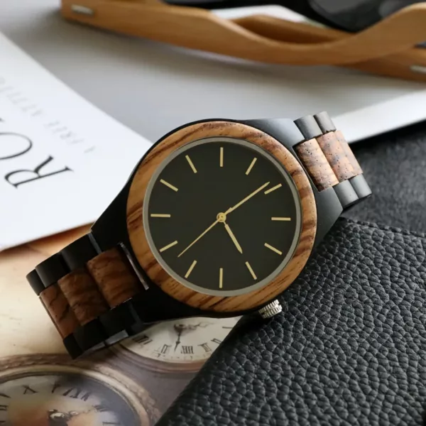 Montre bois homme cadran sobre – Élégance naturelle et style épuré pour un look raffiné au quotidien – Image 4