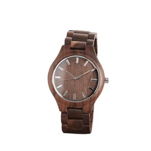 Montre bois homme cadran uni