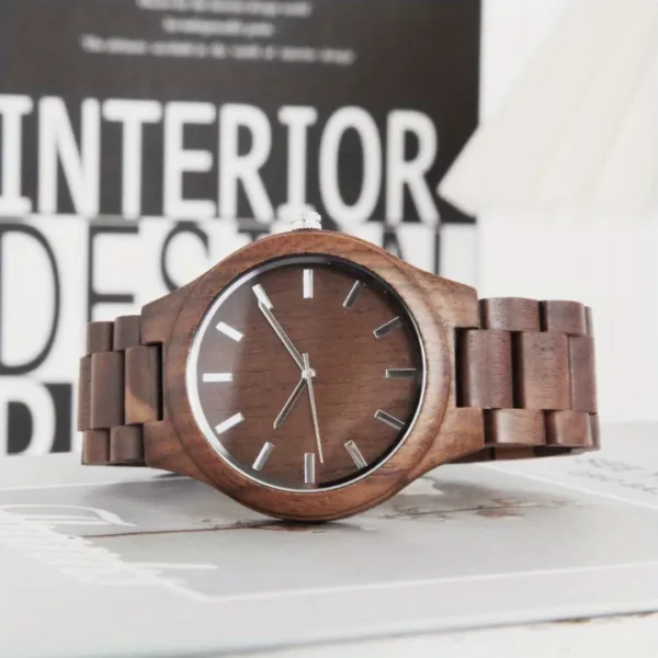 Montre bois homme cadran uni – Image 2