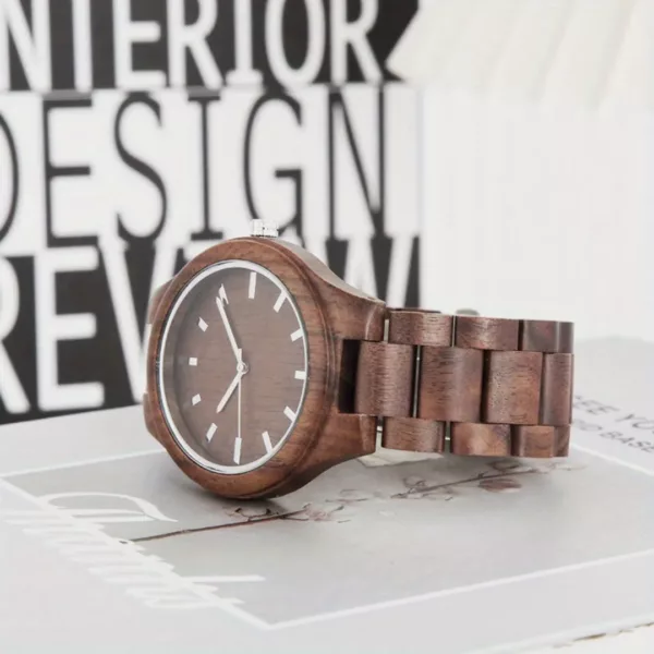 Montre bois homme cadran uni – Image 5