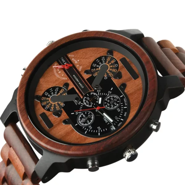 Montre bois homme multi-cadrans – Image 7