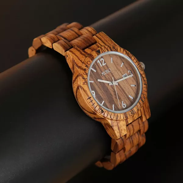 Montre bois homme quartz naturel – Élégance écologique et style raffiné au poignet – Idée cadeau chic et durable – Image 4