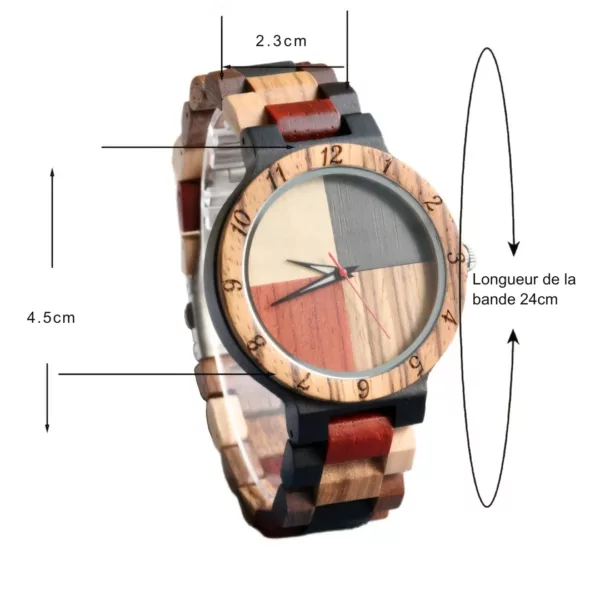 Montre bois homme style bohème – Élégance naturelle et look vintage pour un style unique au quotidien – Image 3