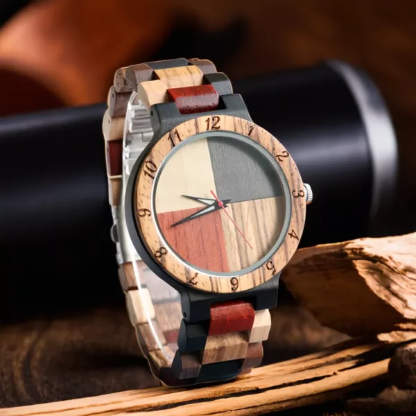 Montre bois homme style bohème – Élégance naturelle et look vintage pour un style unique au quotidien – Image 5