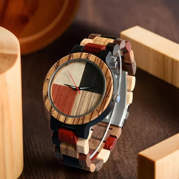 Montre bois homme style bohème – Élégance naturelle et look vintage pour un style unique au quotidien – Image 6