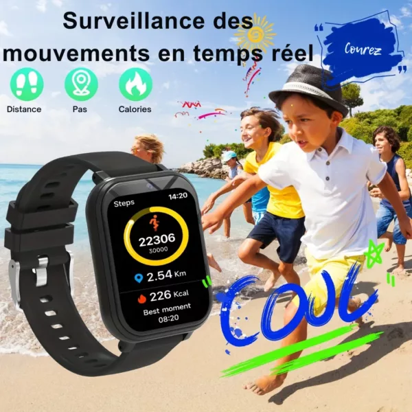 Montre intelligente enfant jeux éducatifs – Apprentissage ludique, sécurité GPS & appel, parfaite pour école et loisirs – Image 9