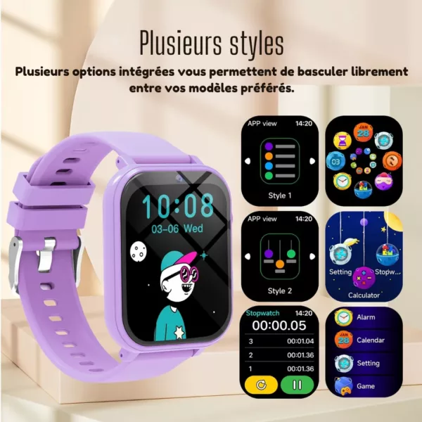 Montre intelligente enfant jeux éducatifs – Apprentissage ludique, sécurité GPS & appel, parfaite pour école et loisirs – Image 2