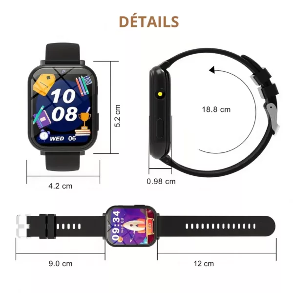 Montre intelligente enfant jeux éducatifs – Apprentissage ludique, sécurité GPS & appel, parfaite pour école et loisirs – Image 3