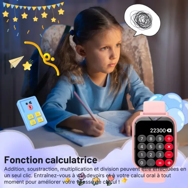Montre intelligente enfant jeux éducatifs – Apprentissage ludique, sécurité GPS & appel, parfaite pour école et loisirs – Image 6