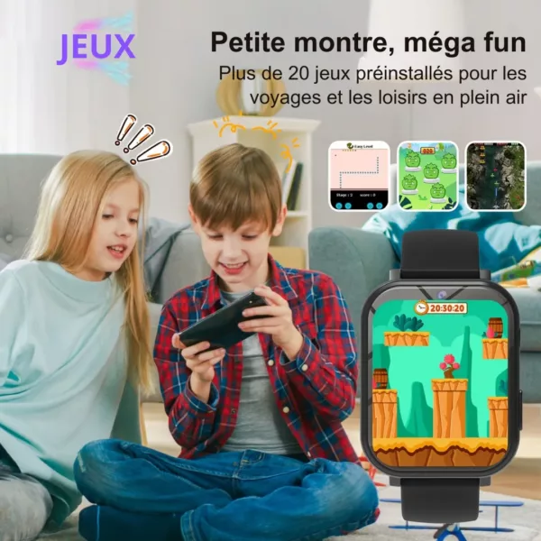 Montre intelligente enfant jeux éducatifs – Apprentissage ludique, sécurité GPS & appel, parfaite pour école et loisirs – Image 7