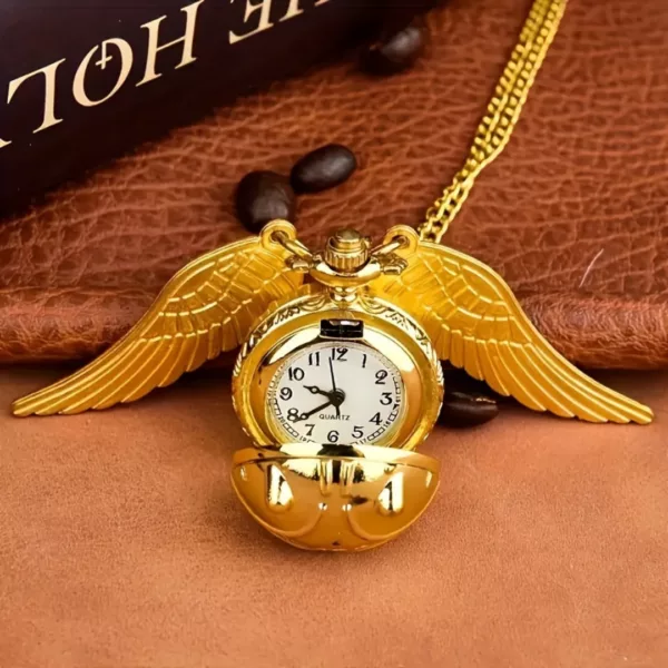 Montre de poche gousset ailes d’ange – Élégance vintage et symbolique céleste pour un style unique – Image 2