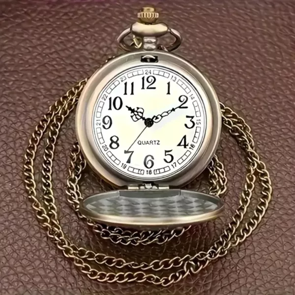 Montre de poche gousset engrenages vintage – Élégance rétro pour homme chic – Cadeau original et intemporel – Image 2