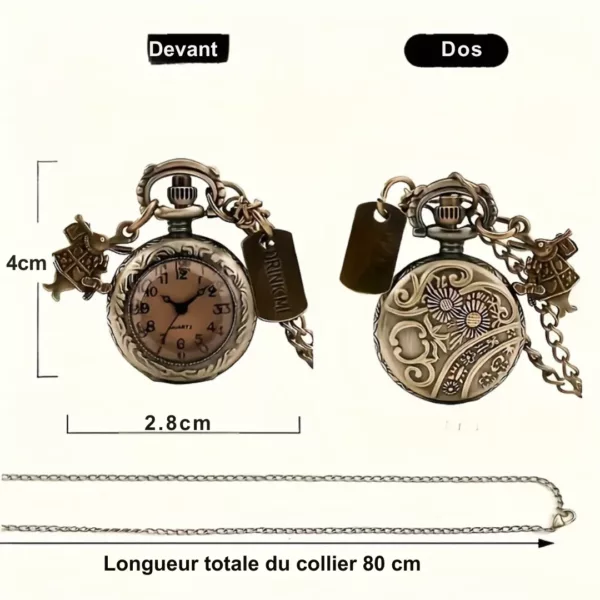 Montre de poche gousset lapin bronze – Accessoire vintage élégant pour look rétro chic – Image 3