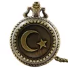 Montre de poche gousset lune étoile ottomane – Élégance vintage et mystique pour un style unique