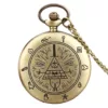 Montre de poche gousset œil pyramide vintage – Accessoire steampunk mystérieux pour look rétro chic