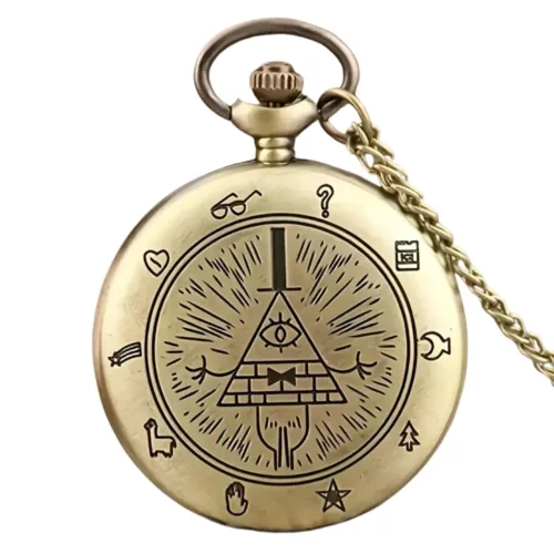 Montre de poche gousset œil pyramide vintage – Accessoire steampunk mystérieux pour look rétro chic
