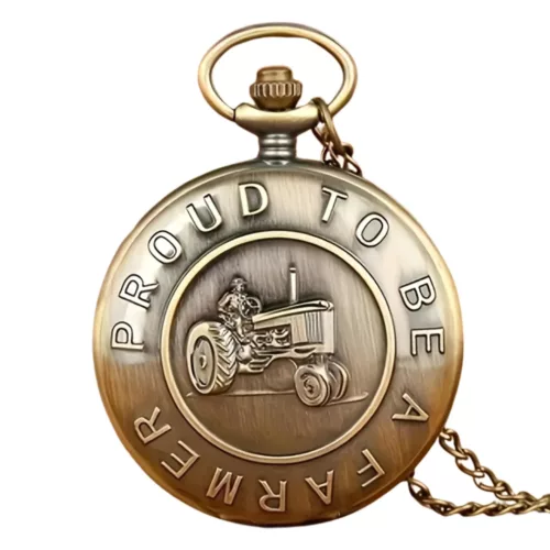Montre de poche gousset tracteur vintage – Cadeau rétro idéal pour passionnés de machines agricoles
