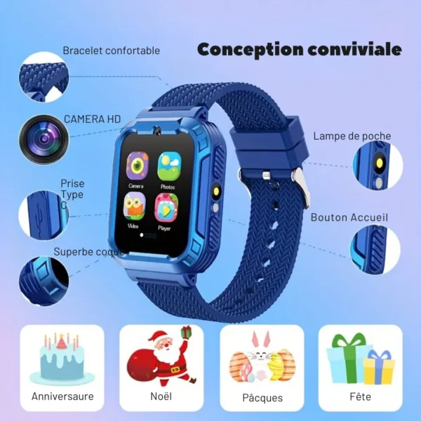 Montre éducative enfant caméra musique – Apprentissage ludique, photos, jeux et chansons intégrés – Image 8